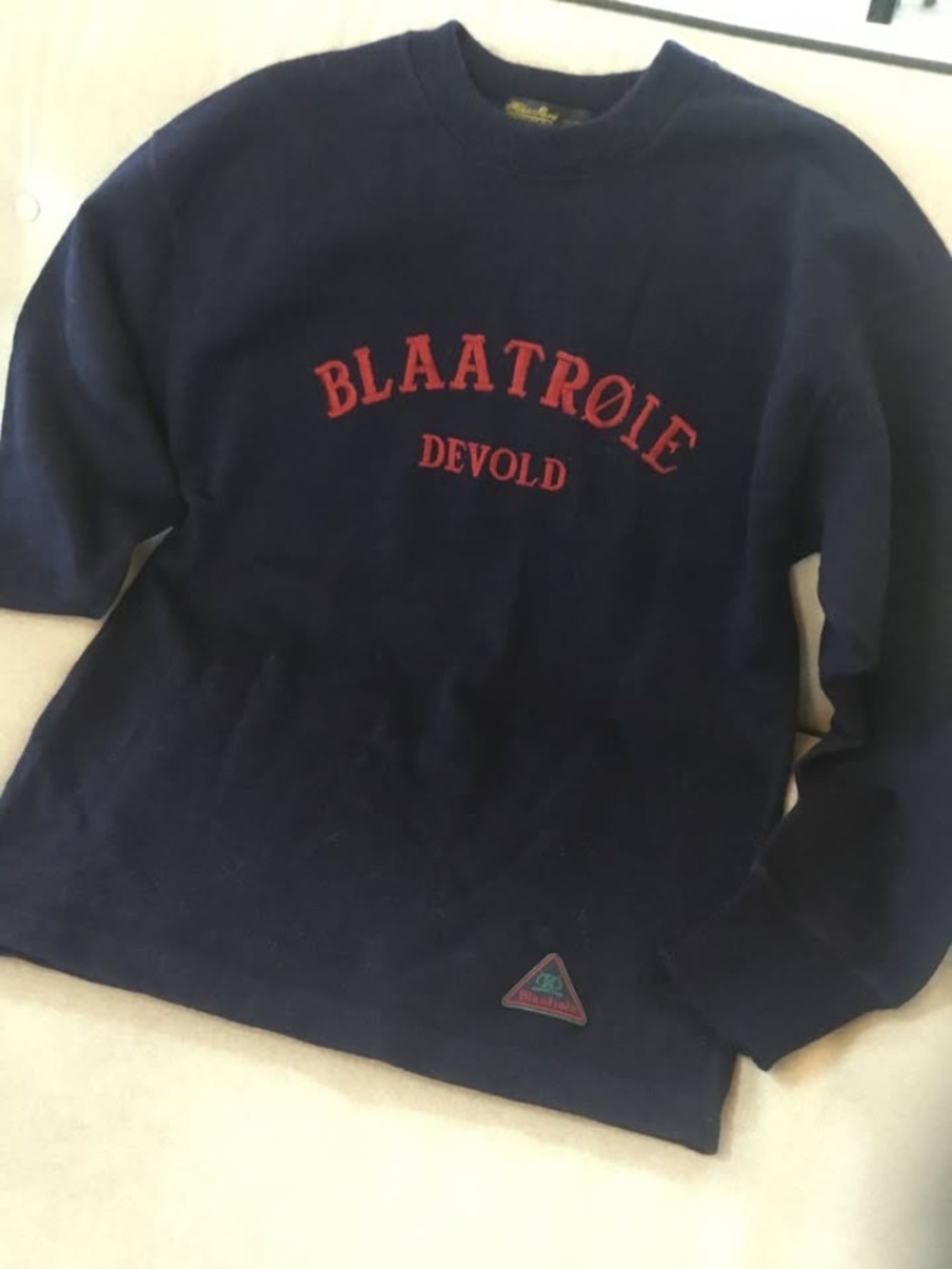Vintage / Devold Wool Sweater / Deep Navy Blue / Tight Knit / Made in Norway
